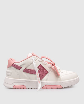 Off-White Детские белые кожаные кроссовки Out of office с логотипом OGIA007S25LEA002