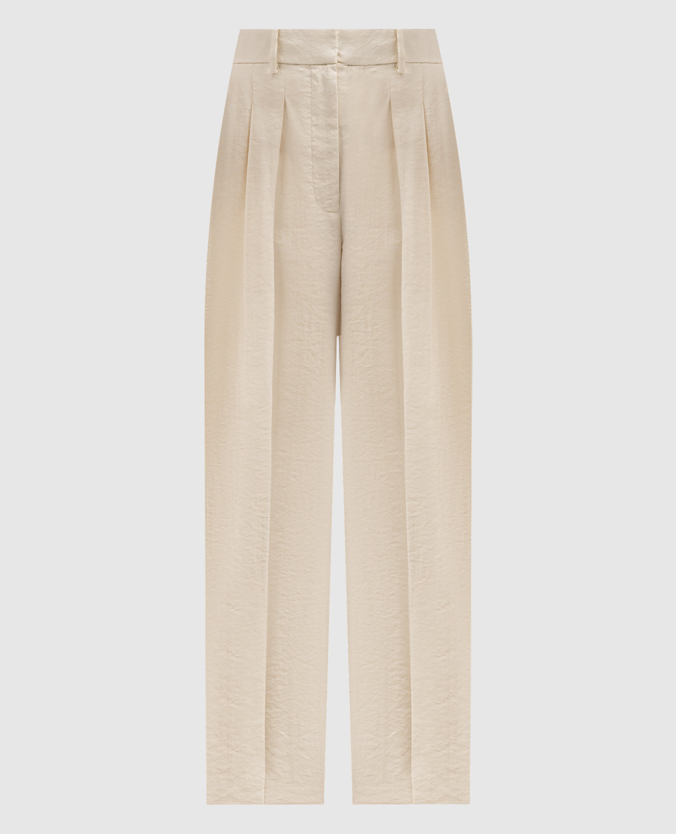 Beige pants with silk