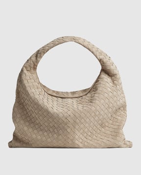 Bottega Veneta Бежева замшева сумка Hop 763970V1QE3