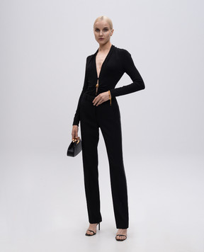 Versace Чорне боді з брендовою шпилькою 10210181A14475