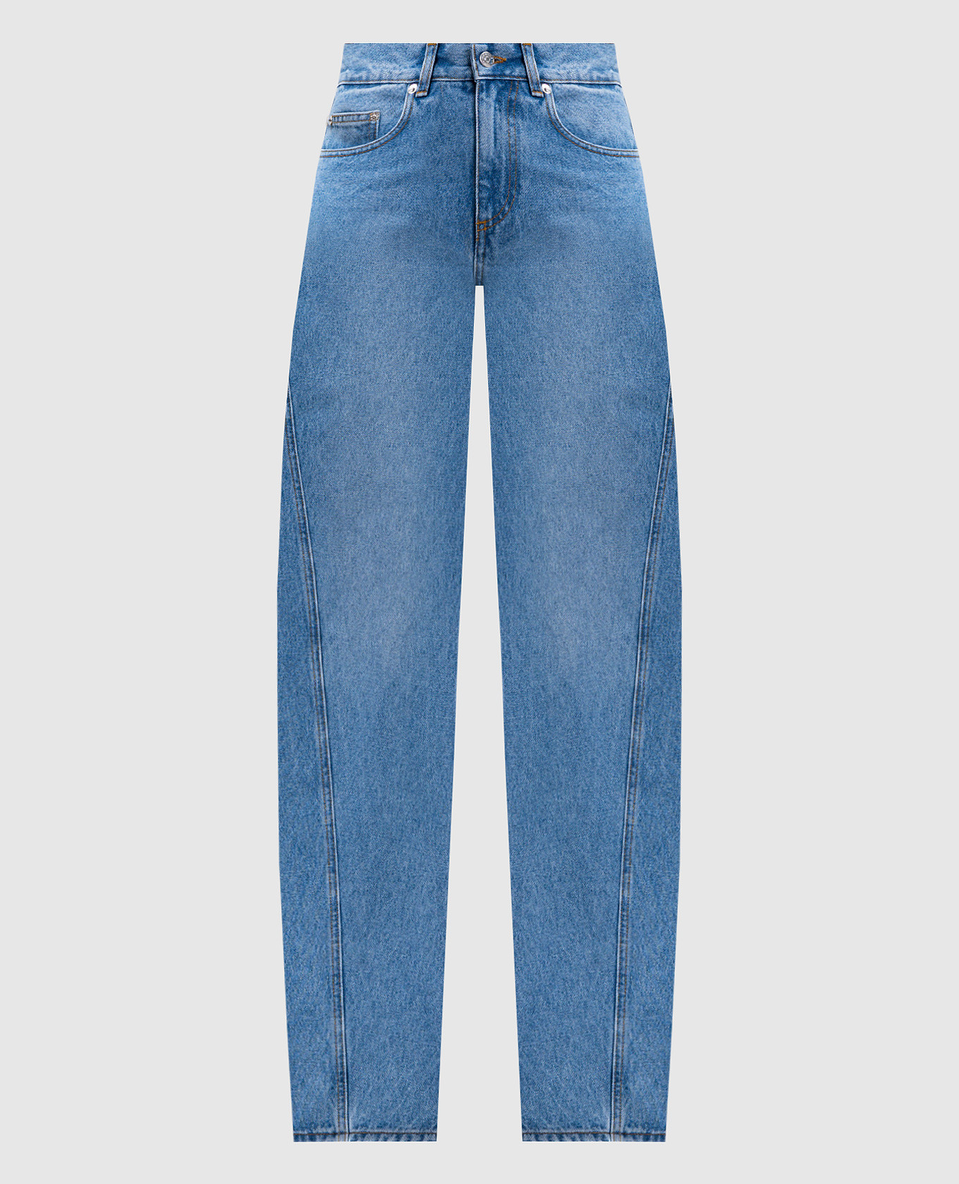 

Голубые джинсы с патчем логотипа, Голубой, Зауженные джинсы