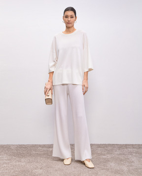 Allude Білий топ з вовни та кашеміру 25217051