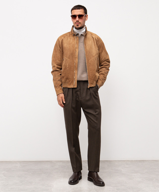 Loro Piana Коричневая замшевая куртка Novak FAQ4127 изображение 2