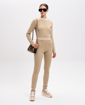 Balmain Бежевий джемпер у візерунок PB Labyrinth DF2AR910KH69
