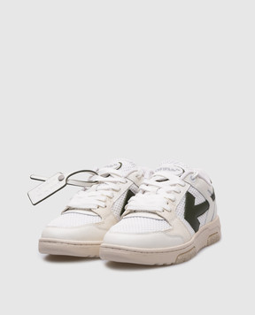 Off-White Белые комбинированные кроссовки Slim Оut Оf Оffice с логотипом OWIA276F24LEA001