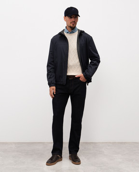 Canali Синя куртка з капюшоном SG03220O40995