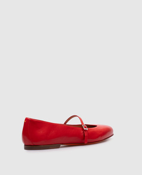 Santoni Красные кожаные балетки с кристаллами. WAAH71319KI1NSZA