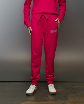 Versace Jeans Couture Рожеві джогери з вишивкою логотипа 76HAAT01CF01T