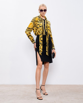 Versace Чорна спідниця з вовною з розрізом 10157041A04649