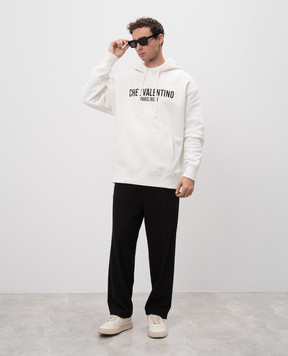 Valentino Біле худі CHEZ з принтом 6V3MF28NAPJ