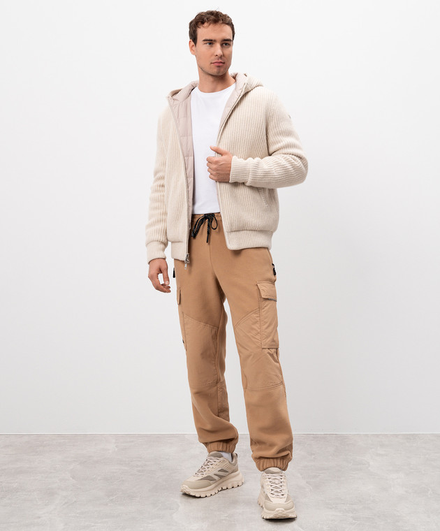 Moncler Бежевий двосторонній пуховик з вовною та кашеміром J20919B00035M4281 зображення 3