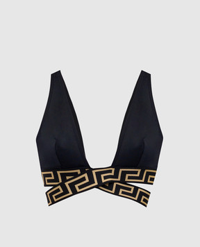 Versace Черный лиф от купальника с узором эмблемы 1008602A232185