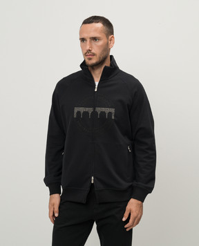 Brunello Cucinelli Черная спортивная куртка с принтом MM8363140G