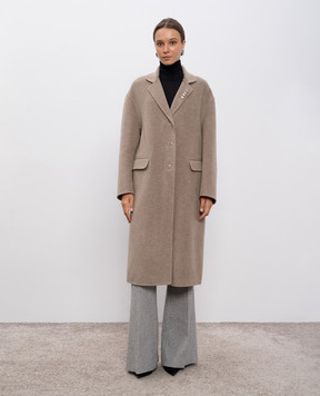 Ermanno Scervino Бежеве пальто з вовни та кашеміру D476D301CBNHO