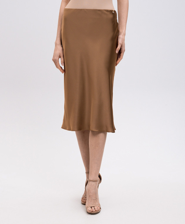 Herno Коричневая юбка миди с логотипом GN000052D12506 изображение 3