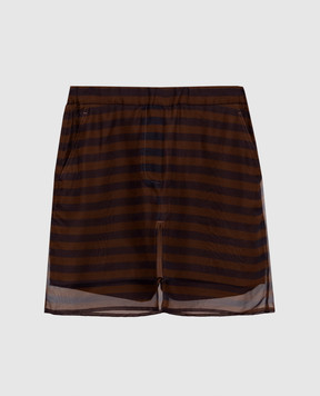 Brunello Cucinelli Коричнева спідниця міні із шовку M0F54P1425