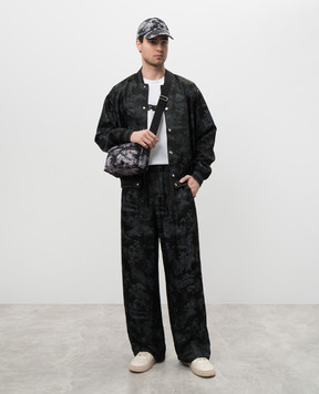 Off-White Чорний бомбер з візерунком в стилі фрески OMEH05AS25FAB002
