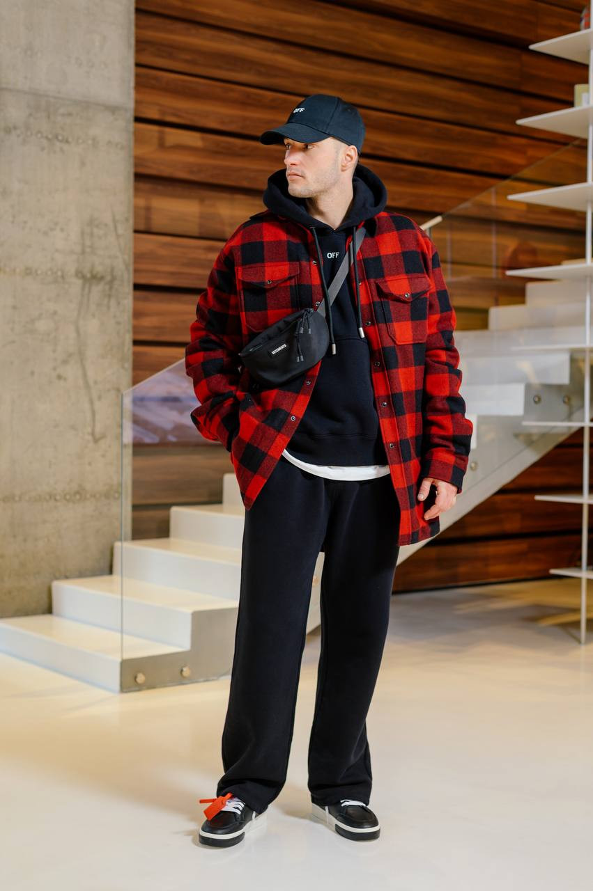 Vetements Красная куртка из шерсти в клетку UE64SH260BR изображение 6