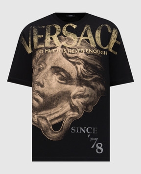 Versace Черная футболка с принтом логотипа 10133021A15086