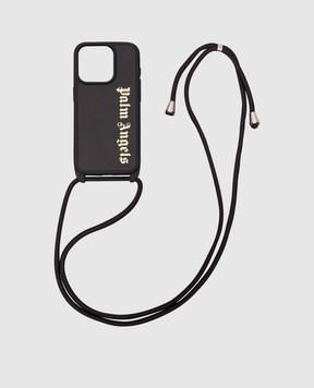 Palm Angels Чорний чохол для iPhone 15 Pro з логотипом PMPA057F24MAT001