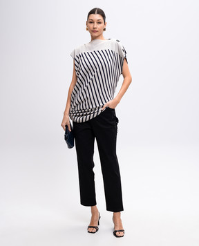 Ermanno Scervino Чорні джинси з фактурною квітковою вишивкою D297P706HGF