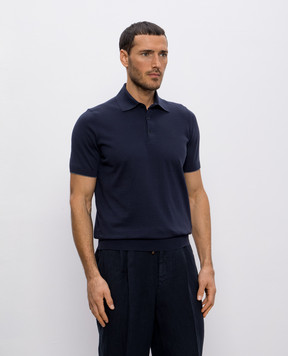 Brunello Cucinelli Синє поло M29800125
