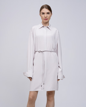 Max Mara Sportmax Серое платье-рубашка EOLIE из шелка EOLIE