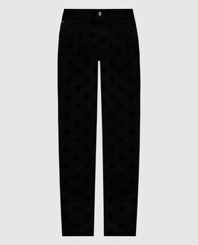 Dolce&Gabbana Чорні джинси слім у фактурний візерунок монограми логотипа DG GY07CDG8MN6