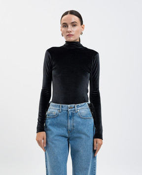 Thierry Mugler Чорне велюрове боді з відкритою спиною 25F3BO02806025