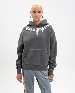 Palm Angels Серые утепленные худи с принтом логотипа PMBB17DF25FLE003w