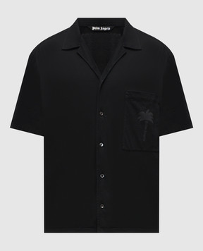Palm Angels Черная рубашка с принтом PMGG009S25FAB001