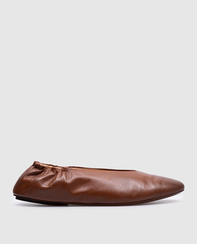 Marsell Коричневі шкіряні балетки Strascico Ballerina MW8525P017