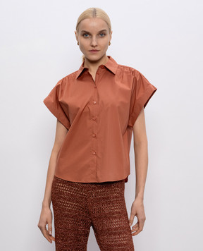 Twinset Коричнева сорочка з відворотами 251TT202H