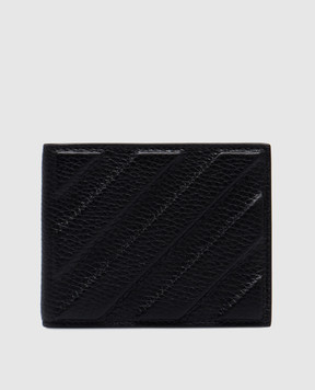 Off-White Черный кожаный портмоне с логотипом OMNC078C99LEA001