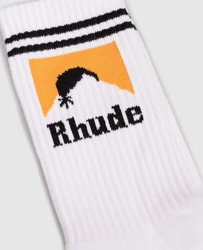 Rhude Белые носки Moonlight с узором логотипа RHPF25SO05750