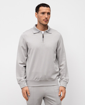 ISAIA Серое поло из шерсти MF0006J0402