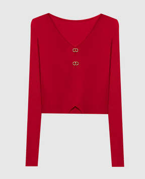 Twinset Красный пуловер с логотипом 242TT3031