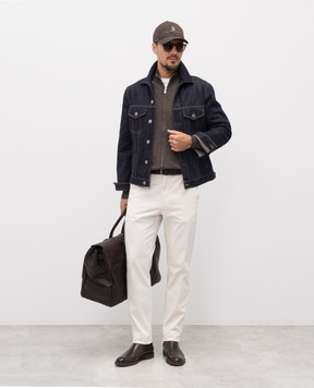 Brunello Cucinelli Коричневий кардиган з вовни і кашеміру M2400106