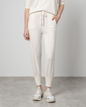 Allude Белые джогеры с шелком и кашемиром 24262024