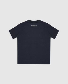 Stone Island Детская синяя футболка с принтом логотип эмблемы K1S162100012S012968