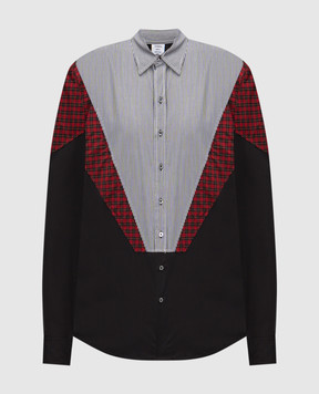Vetements Чорна сорочка з ефеком Color Block UH76SH860BR