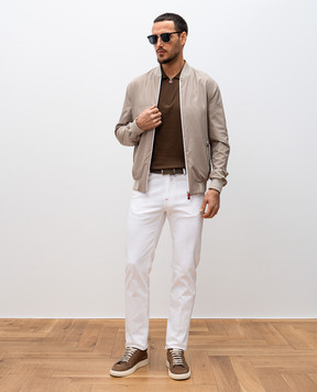 Kiton Бежевая ветровка с логотипом UBLMSEAK0750F