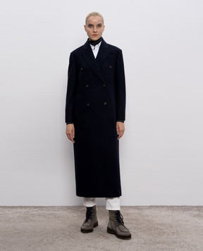 Brunello Cucinelli Синє пальто з вовни MD5919894P