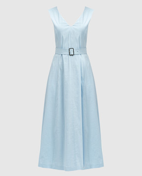 Theory Блакитна сукня міді з льоном O0203612