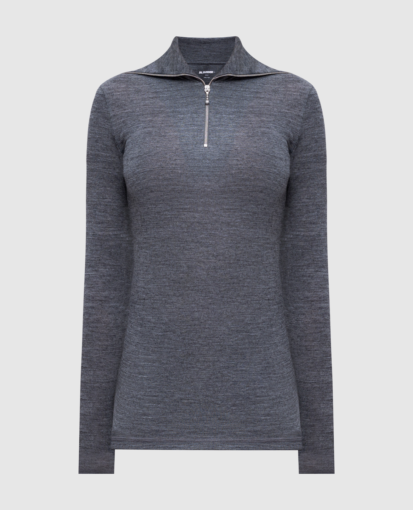 

Серый меланжевый джемпер с шерстью с принтом логотипа, Джемпера