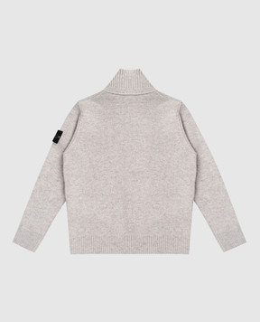 Stone Island Детский серый кардиган с шерстью и кашемиром K2S165100003S00M168