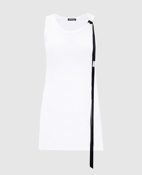 Ann Demeulemeester Білий топ з принтом Dieter 2402WJTO2035FA045