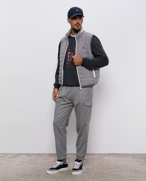 Brunello Cucinelli Сірий світшот з принтом MW8633380G