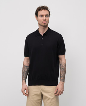 Loro Piana Черное поло Ice Wish FAO9908