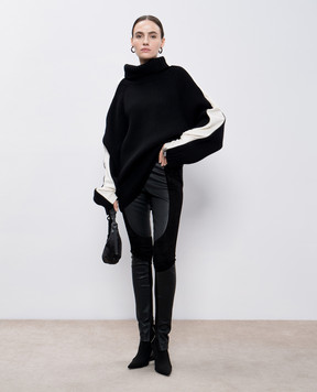 Helmut Lang Чорний светр з вовни та кашеміру з блискавками O06HW797